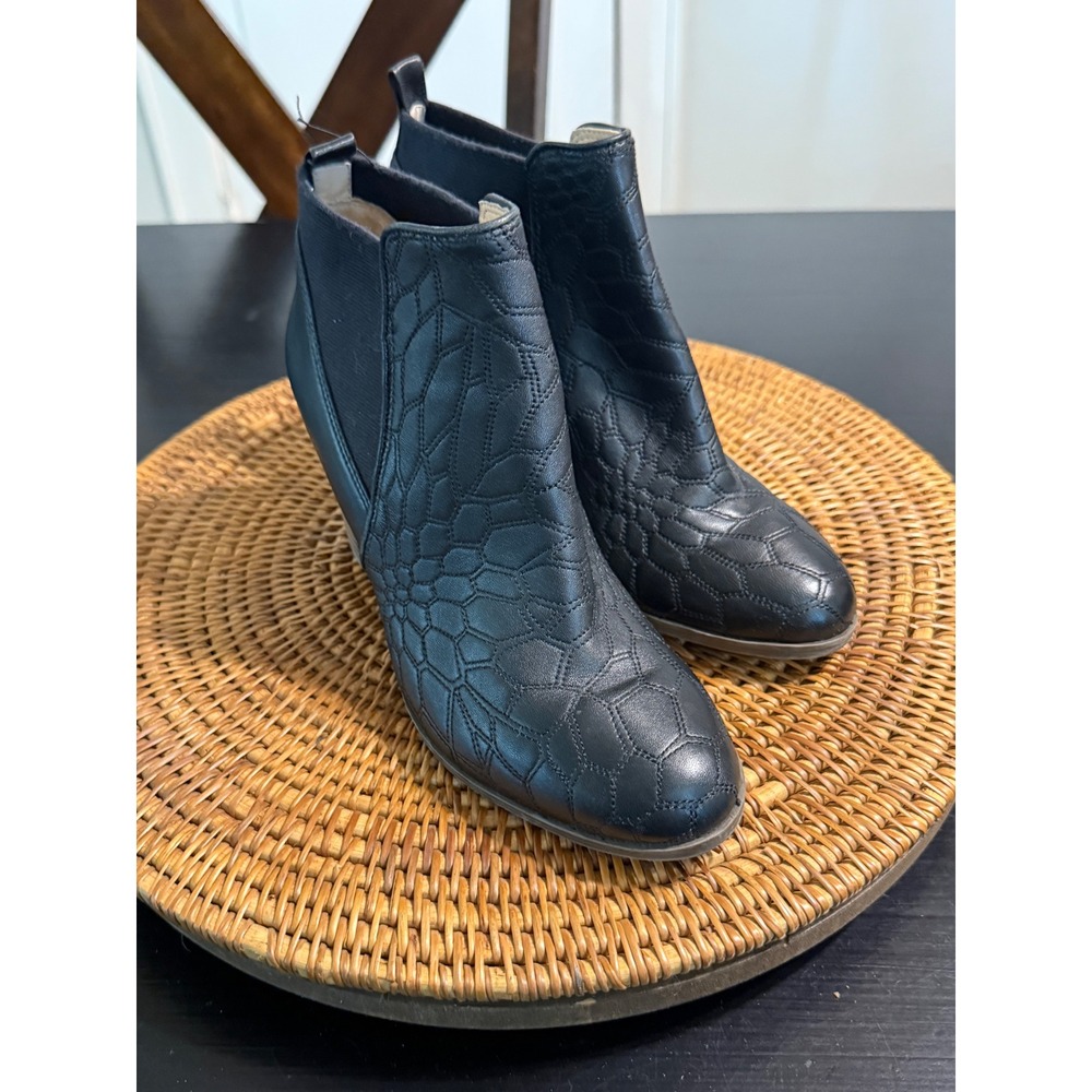 Dr Scholls Original Collection Dixie Black Leather Honeycomb Ankle Boots‎ 7.5M